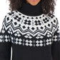 Suéter Tommy Hilfiger Fair Isle Gola Alta Feminino Preto