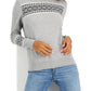 Tommy Hilfiger Suéter Feminino Blocked Fair Isle Stella Algodão Cinza Tamanho XS