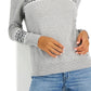 Tommy Hilfiger Suéter Feminino Blocked Fair Isle Stella Algodão Cinza Tamanho XS