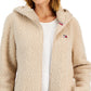 Jaqueta de lã com capuz feminina Tommy Hilfiger, marrom, tamanho XS