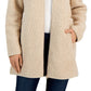 Jaqueta de lã com capuz feminina Tommy Hilfiger, marrom, tamanho XS