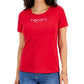 Camiseta feminina Tommy Hilfiger com gola redonda e strass, vermelha, tamanho XS