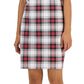 Vestido feminino Tommy Hilfiger xadrez com acabamento metálico e decote em V, branco