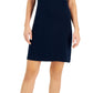 Vestido Tommy Hilfiger Feminino de Algodão com Decote em V e Manga Curta Azul Tamanho XX-G