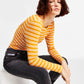 Tommy Jeans Feminino Recorte Costas Listrado Canelado Top Amarelo Tamanho Grande