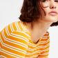Tommy Jeans Feminino Recorte Costas Listrado Canelado Top Amarelo Tamanho Grande