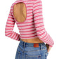 Tommy Jeans Feminino Recorte Costas Listrado Canelado Top Rosa Tamanho X-G