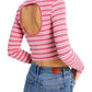 Tommy Jeans Feminino Recorte Costas Listrado Canelado Top Rosa Tamanho P