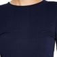 Tommy Jeans Feminino Recorte Costas Canelado Manga Longa Azul Tamanho Grande
