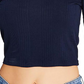 Tommy Jeans Feminino Recorte Costas Canelado Manga Longa Azul Tamanho Grande