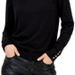 Tommy Hilfiger Suéter Stella Feminino com Punhos e Botões, Preto