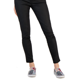 Calça jeans skinny com revestimento Tommy Hilfiger feminina, preta, tamanho 10