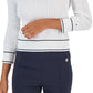 Tommy Hilfiger Suéter Feminino de Algodão com Gola Johnny em Tricô com Cabo, Branco, Tamanho X-G