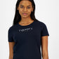 Camiseta Tommy Hilfiger Feminina Gola Redonda com Strass Azul Marinho
