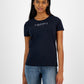 Camiseta Tommy Hilfiger Feminina Gola Redonda com Strass Azul Marinho