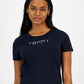 Camiseta Tommy Hilfiger Feminina Gola Redonda com Strass Azul Marinho