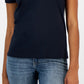 Camiseta Tommy Hilfiger Feminina Gola Redonda com Strass Azul Marinho