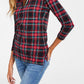 Tommy Hilfiger Blusa Feminina Johnny Collar Manga 3/4 Preta Tamanho Grande