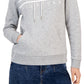 Tommy Hilfiger Moletom Feminino Manga Longa Bolso Frontal Logo Cinza Tamanho Médio
