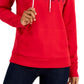 Tommy Hilfiger Moletom Feminino Manga Longa Bolso Frontal Logo Vermelho Tamanho Grande