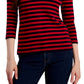 Tommy Hilfiger Polo Feminina Listrada de Algodão com Gola Johnny Vermelha Tamanho Grande
