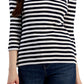 Tommy Hilfiger Polo Feminina Listrada de Algodão com Gola Johnny, Branca