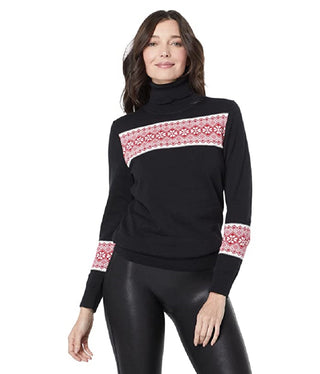 Tommy Hilfiger Suéter Feminino Bloqueado Fair Isle Stella Algodão Preto Tamanho Grande