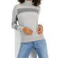 Suéter feminino Tommy Hilfiger Blocked Fair Isle Stella Cotton Cinza Tamanho Médio