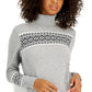 Suéter feminino Tommy Hilfiger Blocked Fair Isle Stella Cotton Cinza Tamanho Médio