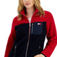 Jaqueta Tommy Hilfiger Feminina Colorblocked com Zíper, Vermelha, Tamanho X-G