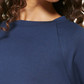 Tommy Hilfiger Top curto feminino com manga raglan, azul, tamanho grande