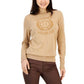Suéter feminino Tommy Hilfiger Tonal Crest Logo Stella Cotton, marrom, tamanho grande