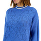 Suéter Tommy Hilfiger Feminino com Logo Argyle e Gola Simulada Azul Tamanho X-G