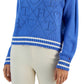 Suéter Tommy Hilfiger Feminino com Logo Argyle e Gola Simulada Azul Tamanho X-G