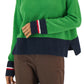 Tommy Hilfiger Suéter Feminino Colorblocked Meio Zíper Verde Tamanho P