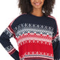 Tommy Hilfiger Suéter Feminino Fair Isle Ombro Caído Azul Tamanho X-G
