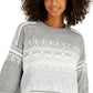 Tommy Hilfiger Fair Isle Suéter Ombro Caído Feminino Cinza Tamanho Médio