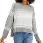 Tommy Hilfiger Fair Isle Suéter Ombro Caído Feminino Cinza Tamanho P