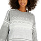 Tommy Hilfiger Fair Isle Suéter Ombro Caído Feminino Cinza Tamanho P