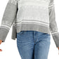 Tommy Hilfiger Fair Isle Suéter Ombro Caído Feminino Cinza Tamanho P