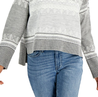 Tommy Hilfiger Fair Isle Suéter Ombro Caído Feminino Cinza Tamanho P