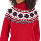 Suéter Tommy Hilfiger Feminino Argyle Gola Alta Vermelho Tamanho Grande