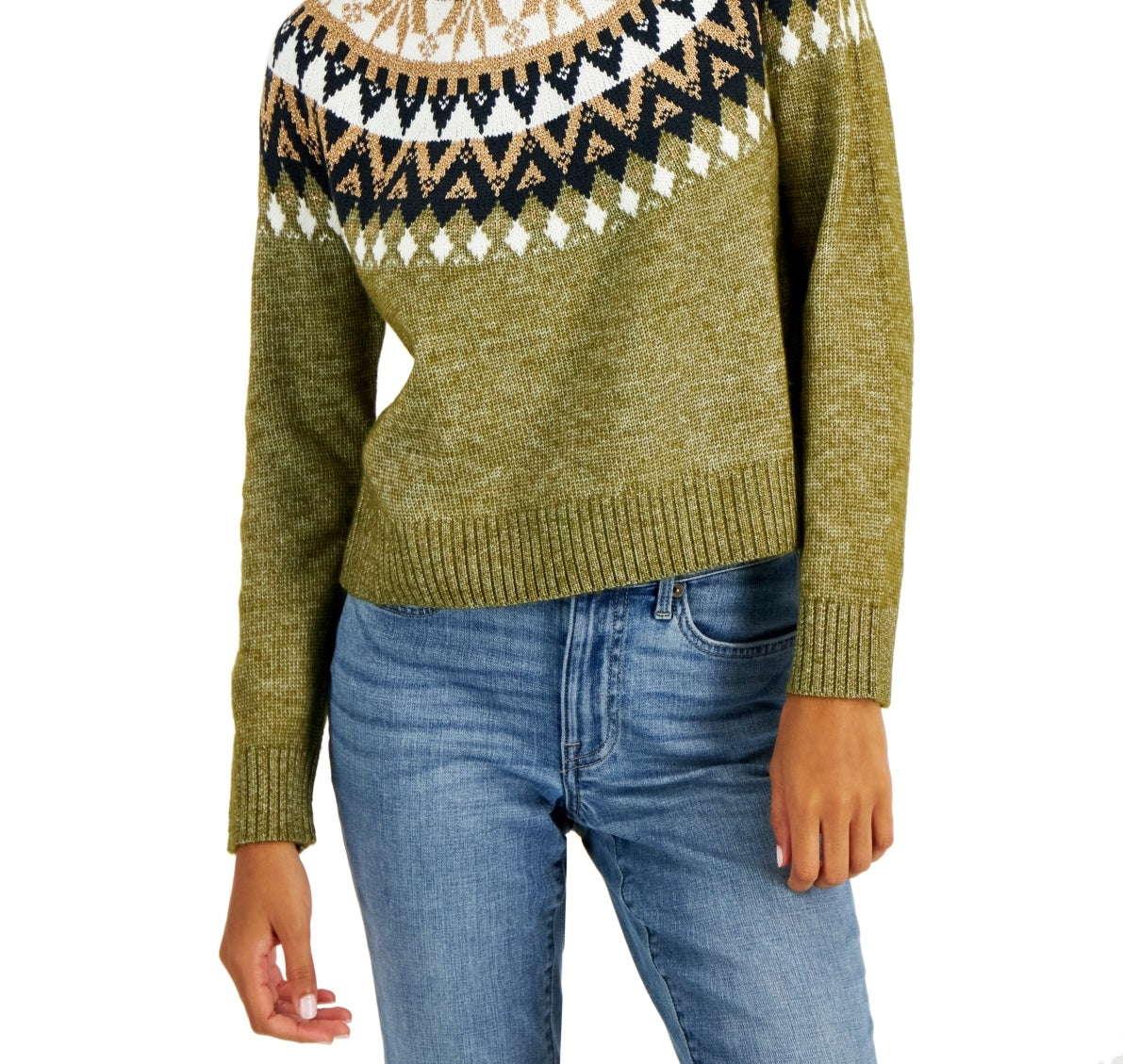 Tommy Hilfiger Suéter Raglan Meio Floco de Neve Feminino Verde Tamanho GG