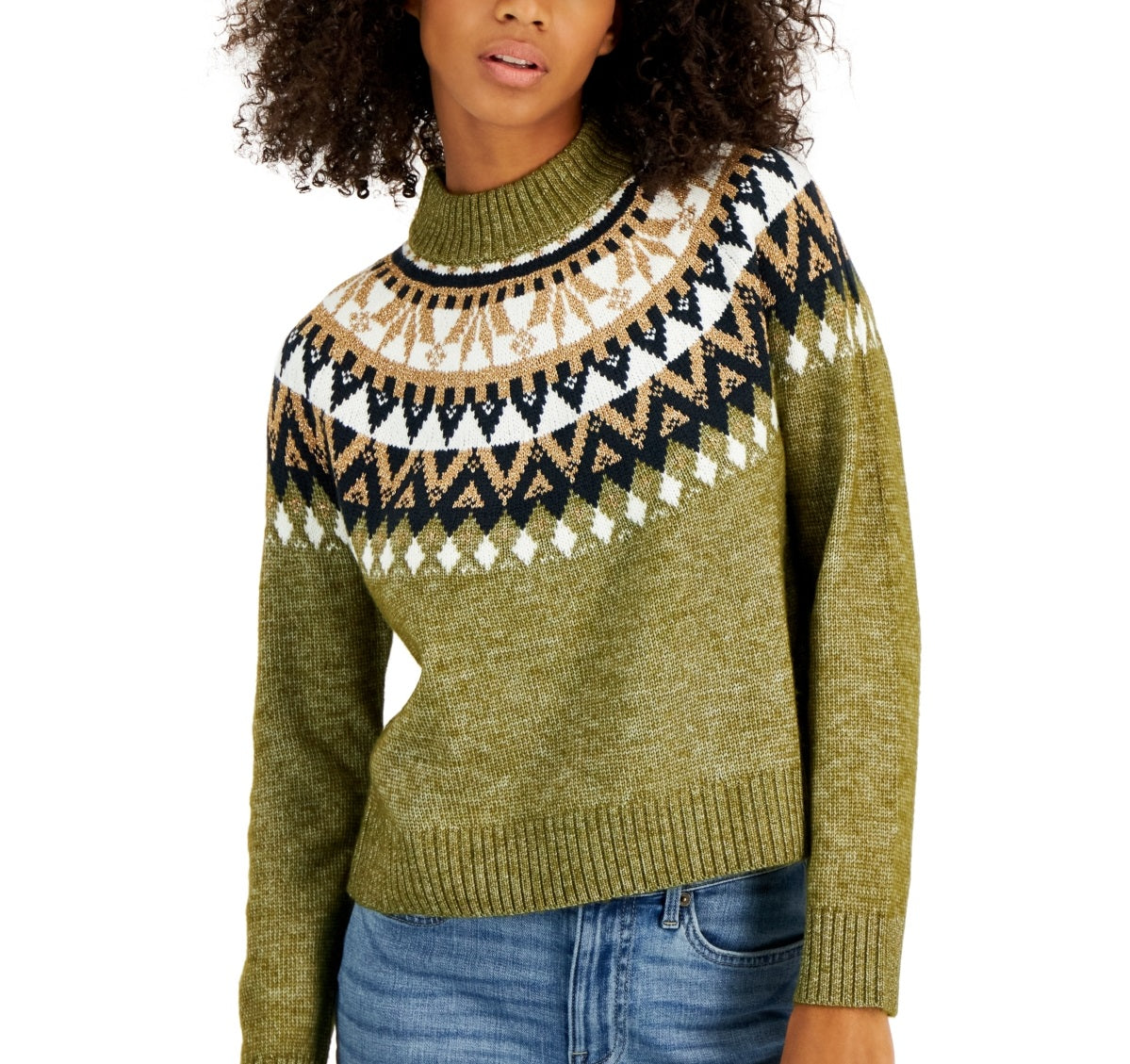 Tommy Hilfiger Suéter Raglan Meio Floco de Neve Feminino Verde Tamanho Grande