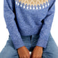 Tommy Hilfiger Suéter Raglan Meio Floco de Neve Feminino Azul Tamanho XX-G