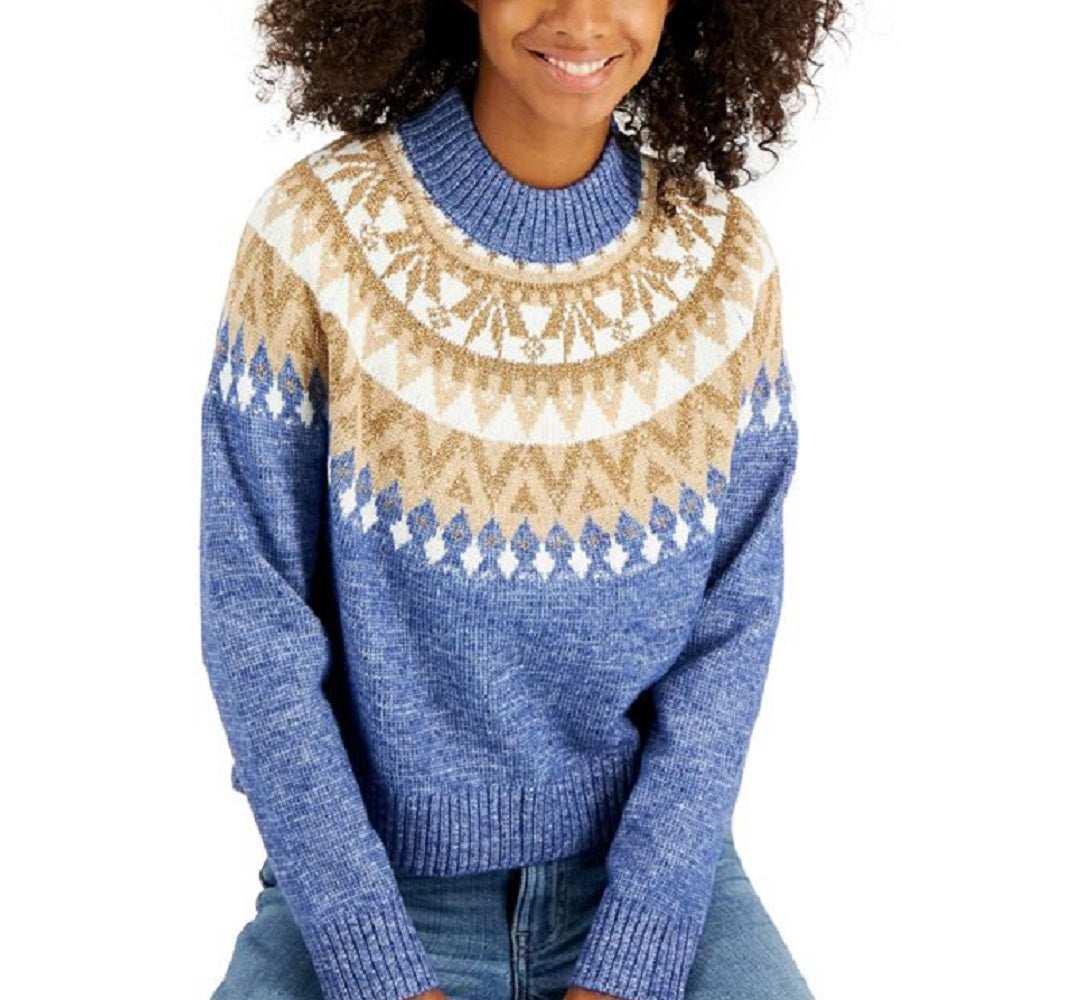 Tommy Hilfiger Suéter Raglan Meio Floco de Neve Feminino Azul Tamanho Grande
