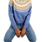 Tommy Hilfiger Suéter Raglan Meio Floco de Neve Feminino Azul Tamanho Grande