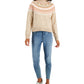 Tommy Hilfiger Suéter Raglan Meio Floco de Neve Feminino Marrom Tamanho XS