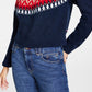 Tommy Hilfiger Suéter Raglan Meio Floco de Neve Feminino Azul Tamanho Médio