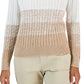 Tommy Hilfiger Suéter Feminino de Algodão Ombré em Tricô Branco Tamanho X-G